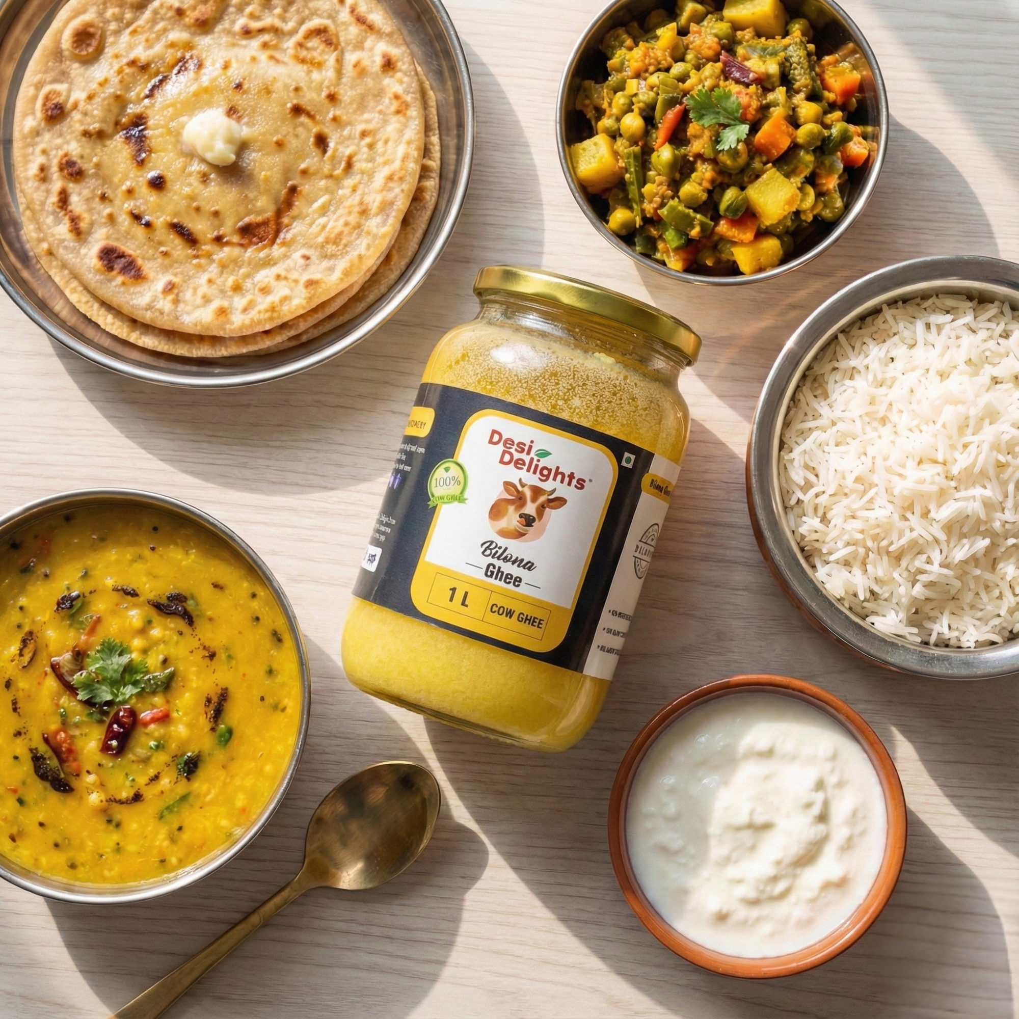 100% Pure Traditional Desi Bilona Cow Ghee - Slow Churned