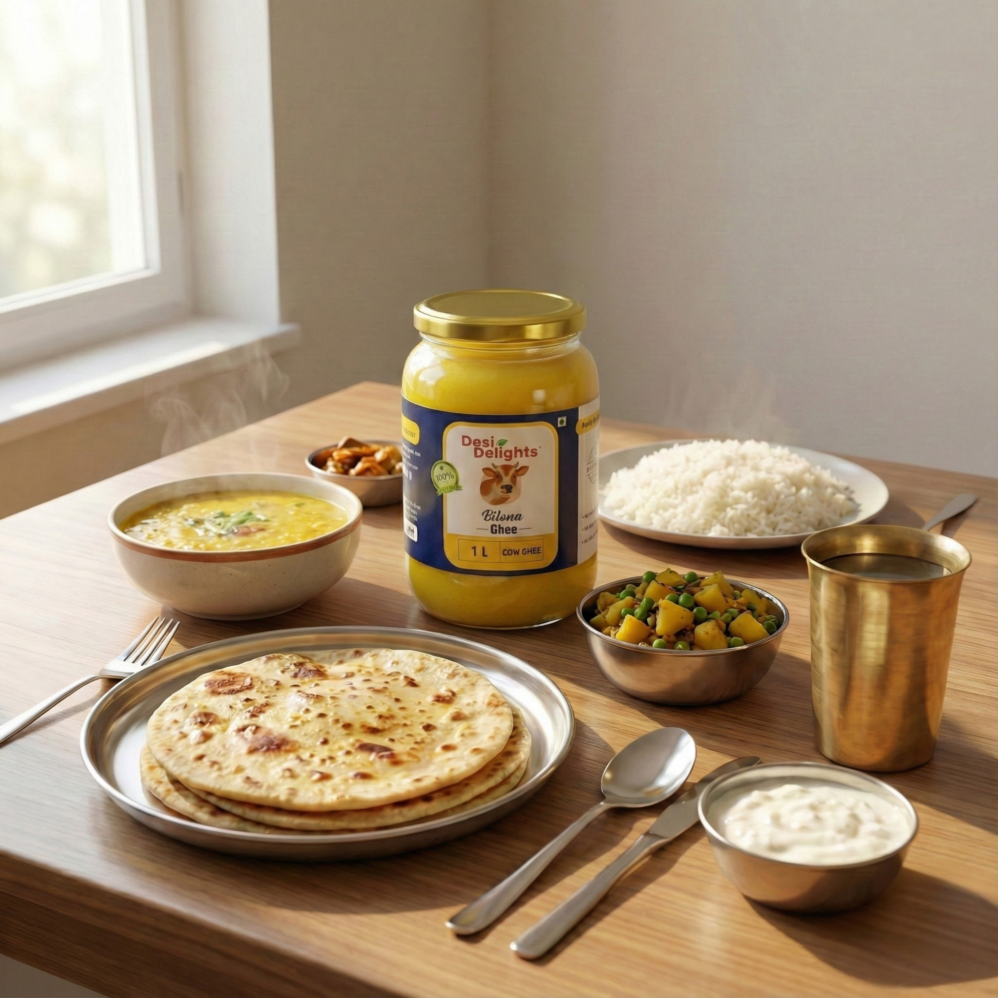100% Pure Traditional Desi Bilona Cow Ghee - Slow Churned