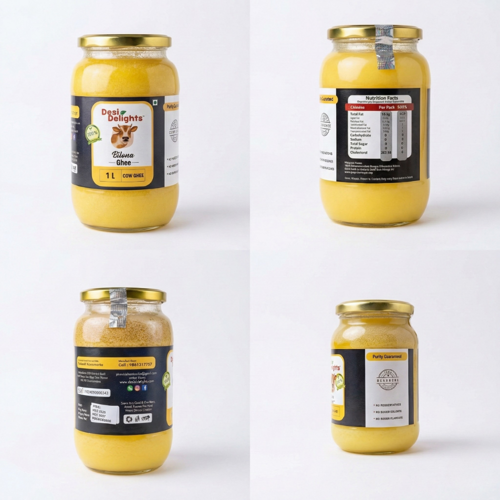 100% Pure Traditional Desi Bilona Cow Ghee - Slow Churned