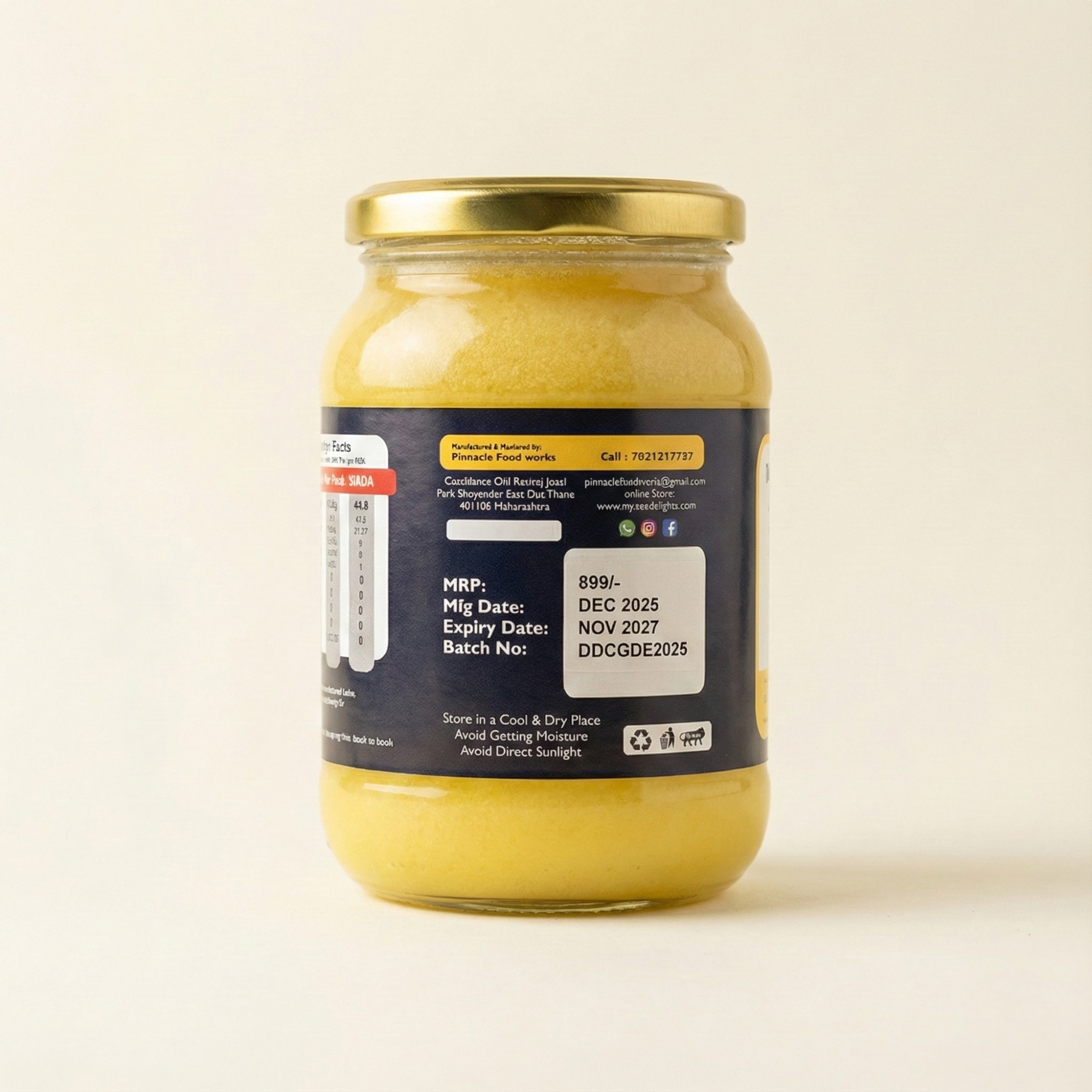 100% Pure Traditional Desi Bilona Cow Ghee - Slow Churned