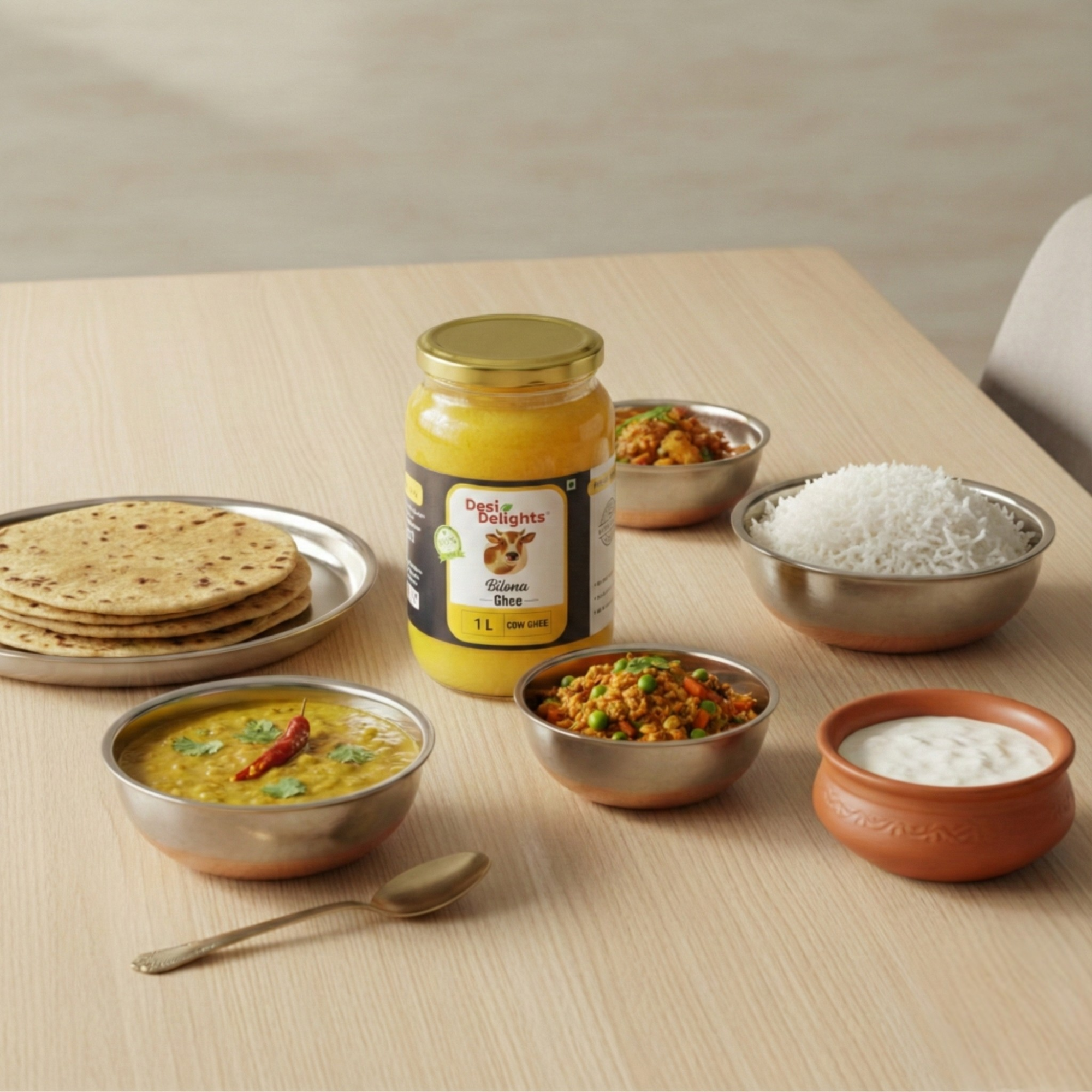 100% Pure Traditional Desi Bilona Cow Ghee - Slow Churned